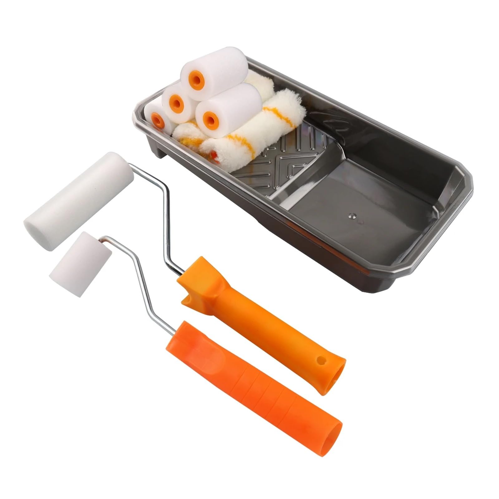 Kit de rodillo de pintura de 4/6 pulgadas, Kit de herramientas antigoteo de rodillo de pintura acrílica y espuma, Kit de pintura con bandeja for uso artesanal en casa cuicui (Color : 14pcs 2in