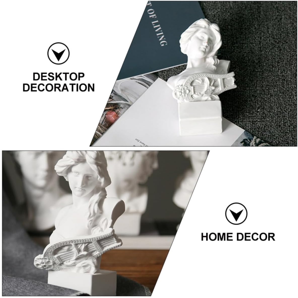 ORFOFE Female Bust Sculpture Resin Desktop Decoration for Home Display