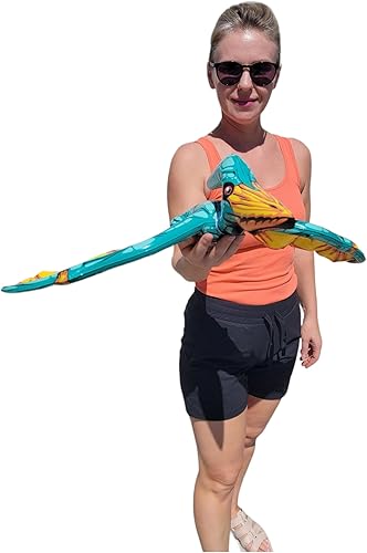 Miniatura 5 de Surtido inflable de dinosaurio colorido (aproximadamente 24 pulgadas) Apatosaurio inflable para fiestas, pterodáctilo, raptor, T-Rex, triceratops,