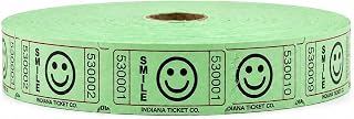 INDIANA TICKET CO. 2000 Tombola-Tickets, Lächeln, Grün, Einzelrolle, Tickets für Veranstaltungen, Eintritt, Klassenzimmer-Belohnung, Spendenaktion und Preise (1 von 8 Farben)