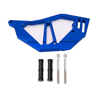 Front Sprocket Cover, Rustproof Chain Guard Cover High Strength Oxidation CNC Aluminium Alloy for Motorcycle Refitting(Blue)
