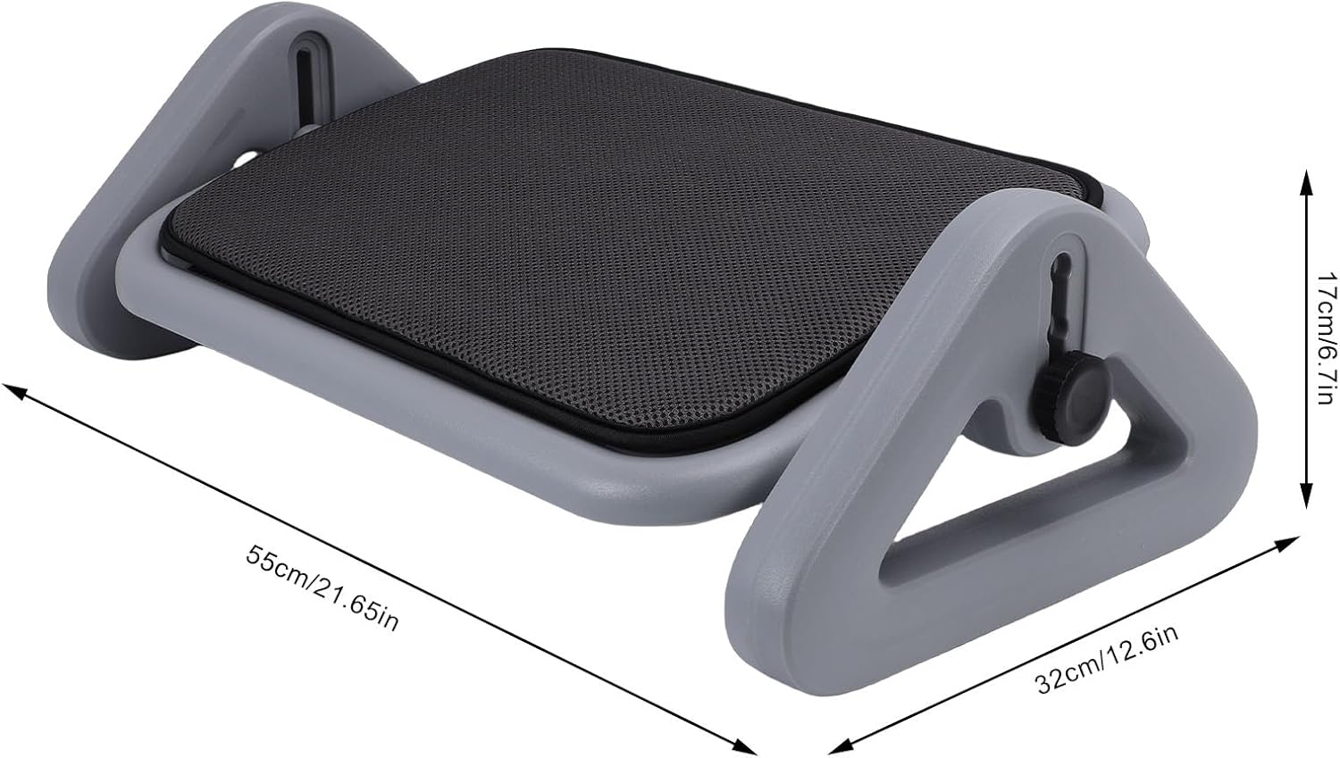 Asixxsix Foot Rest, Adjustable Plastic Foot Stool for Under Desk at Work, Large Panel with Non Slip Base, Ergonomic Footrest for Office and Home