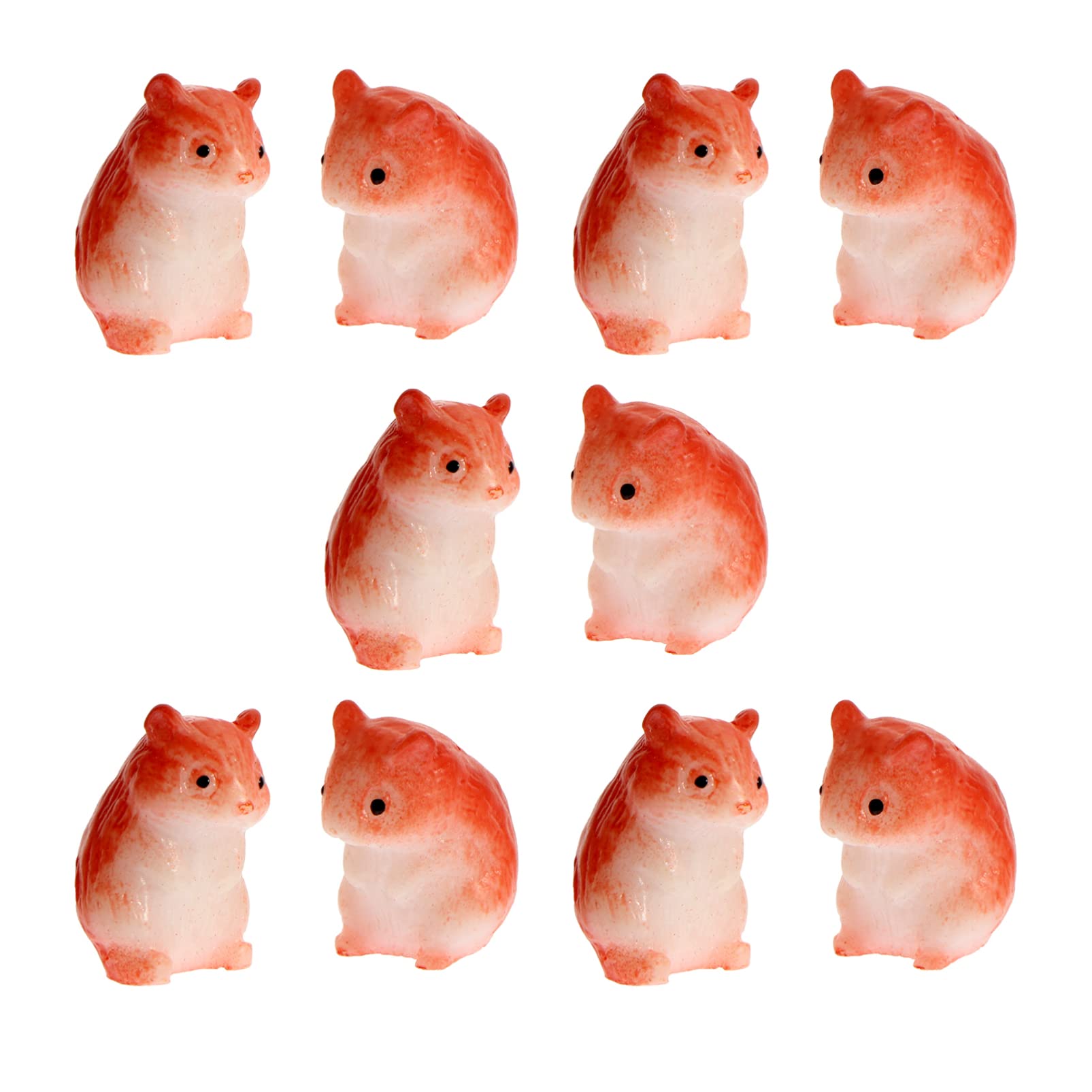 YARNOW Home Decor 10 Pcs Miniature Hamster Figurines, Mini Resin Craft Hamsters, Hamster Micro Landscape Ornaments for (0.6 Inch) Decoraciones para Salas De Casa