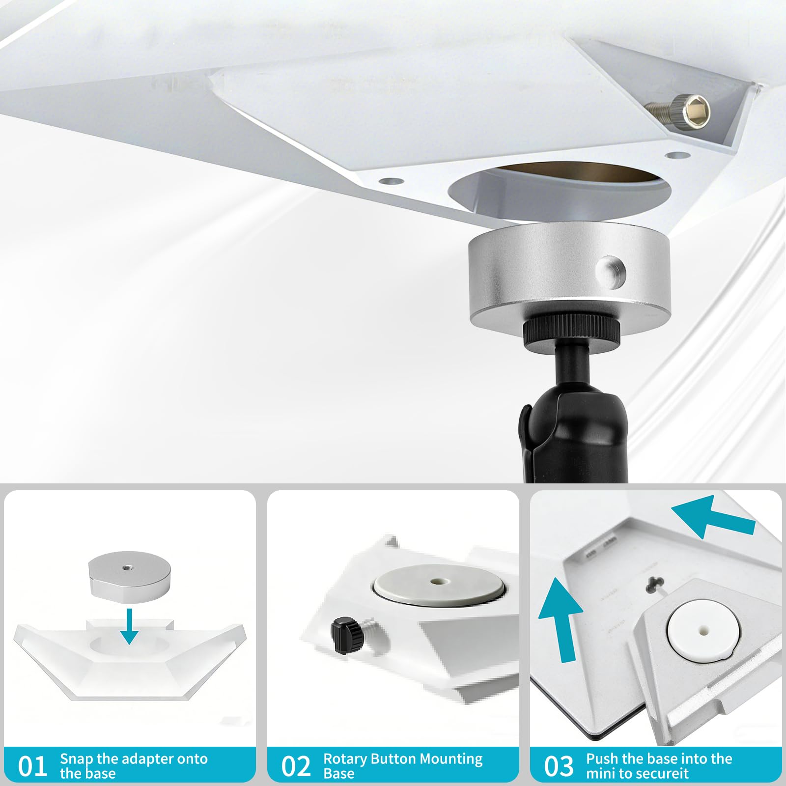 Starlink Mini Halterung, Aluminium-Adapter für Starlink Halterung Balkon mit 1/4"-20 und 3/8"-16 Gewinde und Verstellbarer Festgeräte für Camper, Wohnmobile, Balkon und Dachgepäckträger