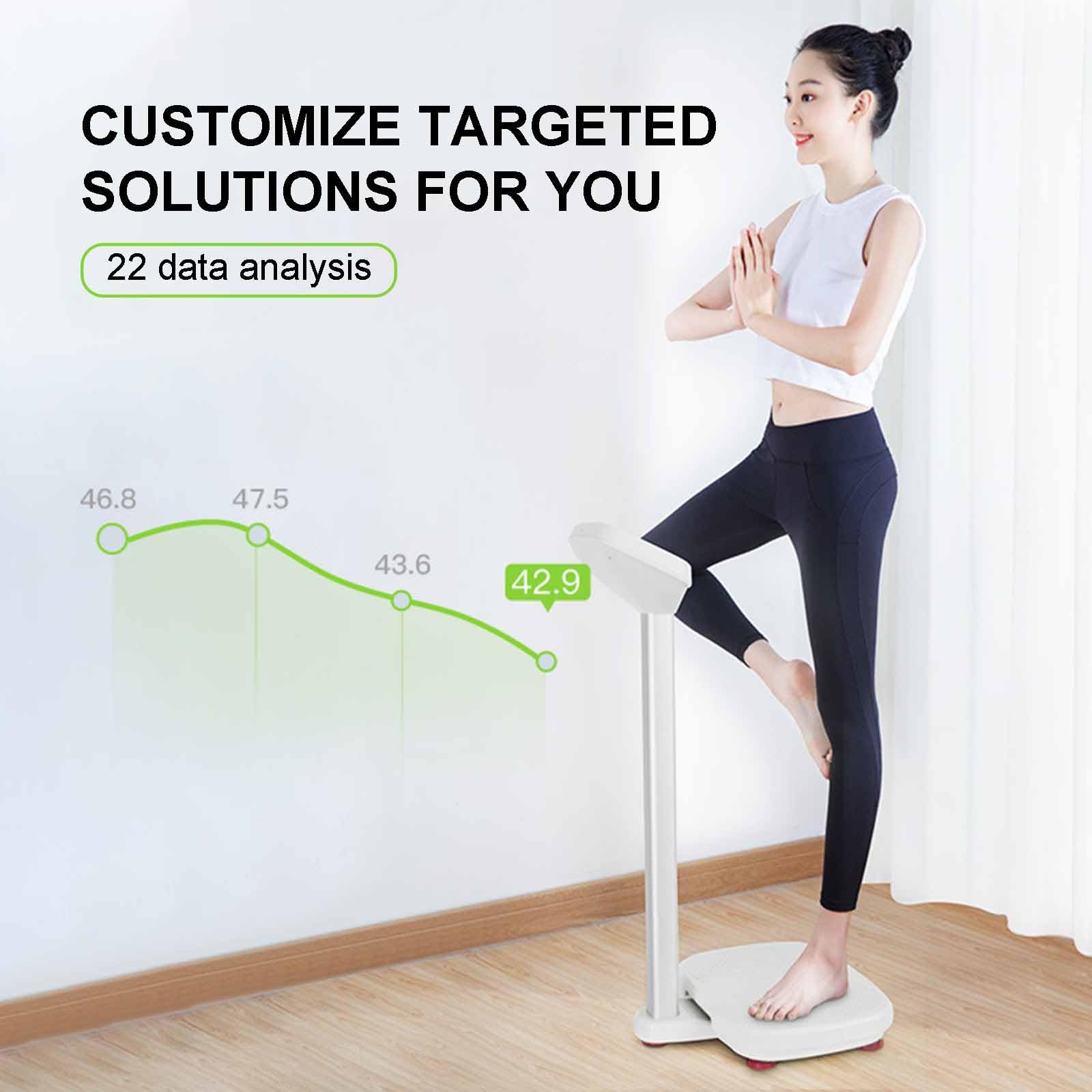 Báscula Digital De Altura Y Peso Con Pantalla LED: Báscula Inteligente De IMC De 0,2 A 205 Kg Y Tallímetro Telescópico De 72 A 210 Cm, Recargable Por USB, 22 Análisis De Datos Corporales. ,White