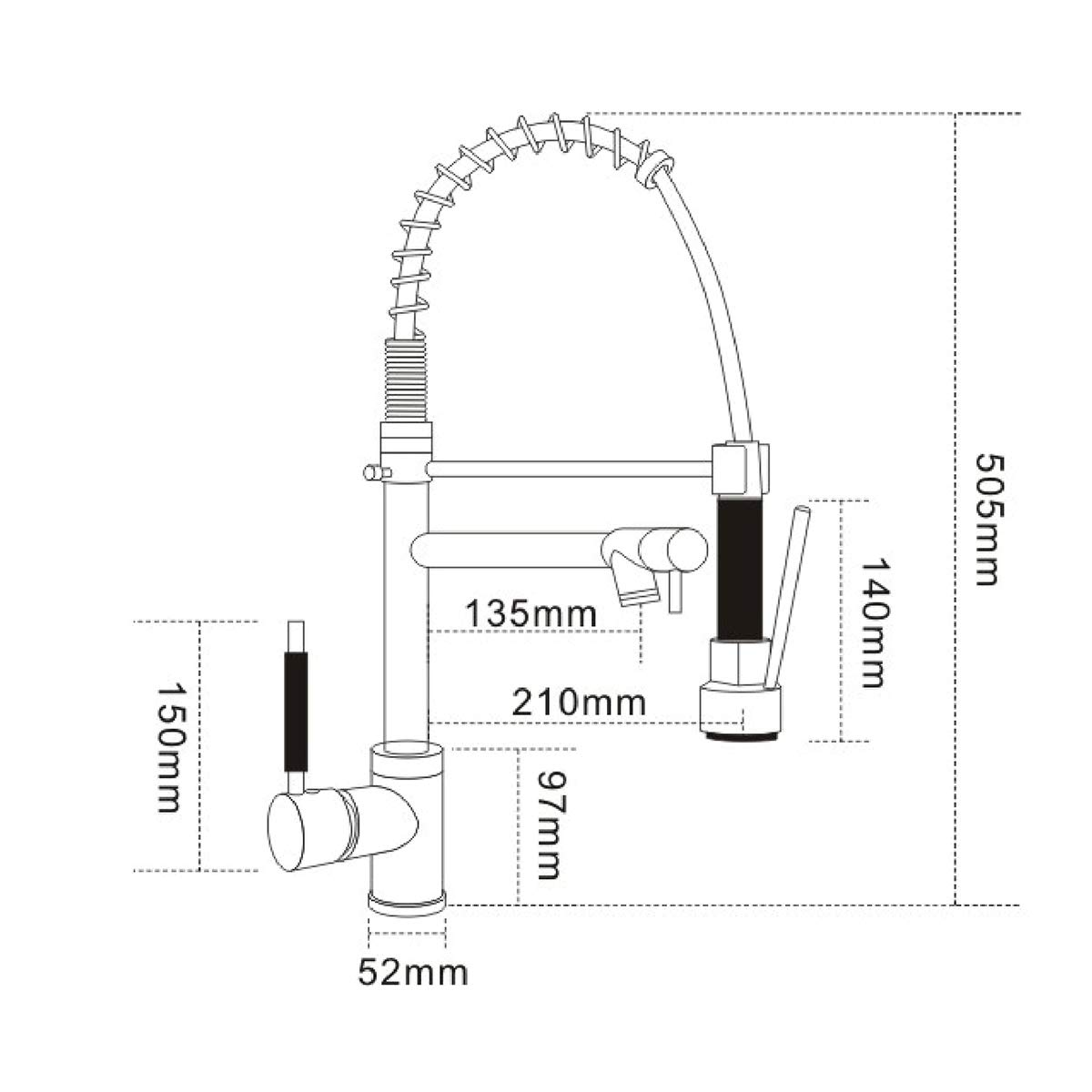 DEWINNER Pull Down Kitchen Faucet, Kitchen Sink Faucet with Sprayer, 2