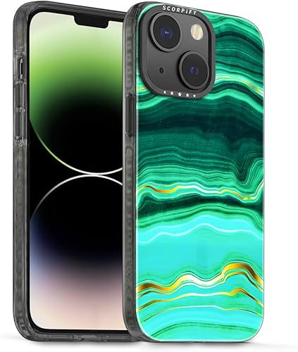 SCORPIFY Funda para iPhone 14 Plus compatible con MagSafe con diseño de mármol de malaquita verde, bonita funda magnética para teléfono para mujeres disponible en Yaxa Costa Rica
