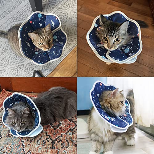 Image of Soft Cat Cone, Adjustable Recovery Collar After Surgery to Prevent Licking Wound, Protective Cat Neck Cone, Comfortable Pet Elizabethan Collar for Cats Kittens and Puppies (XS)