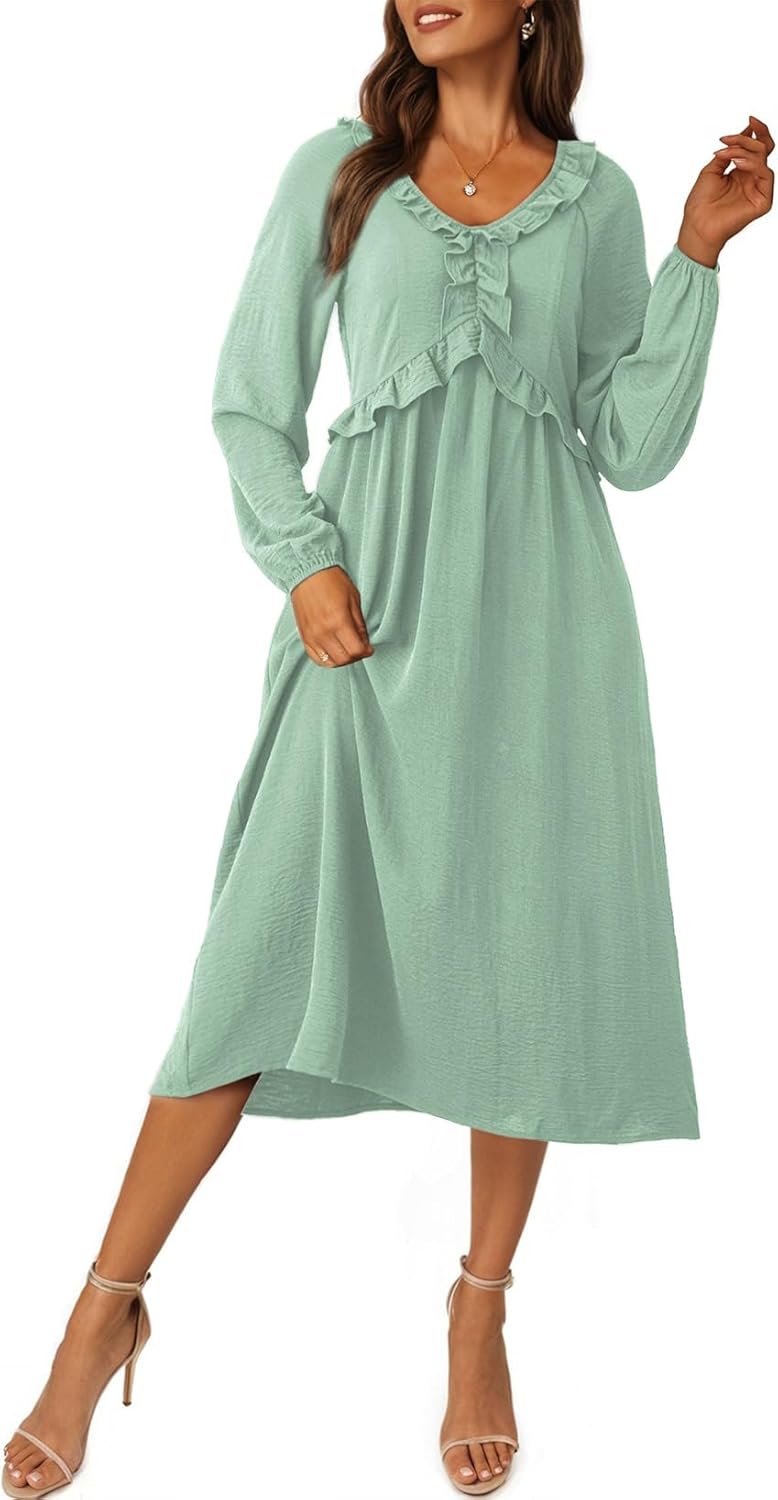 Dokotoo Maxi Dresses Fashion Clothing Spring Dresses 2026 Casual Long Sleeve Wedding Guest Sundress - Image 5