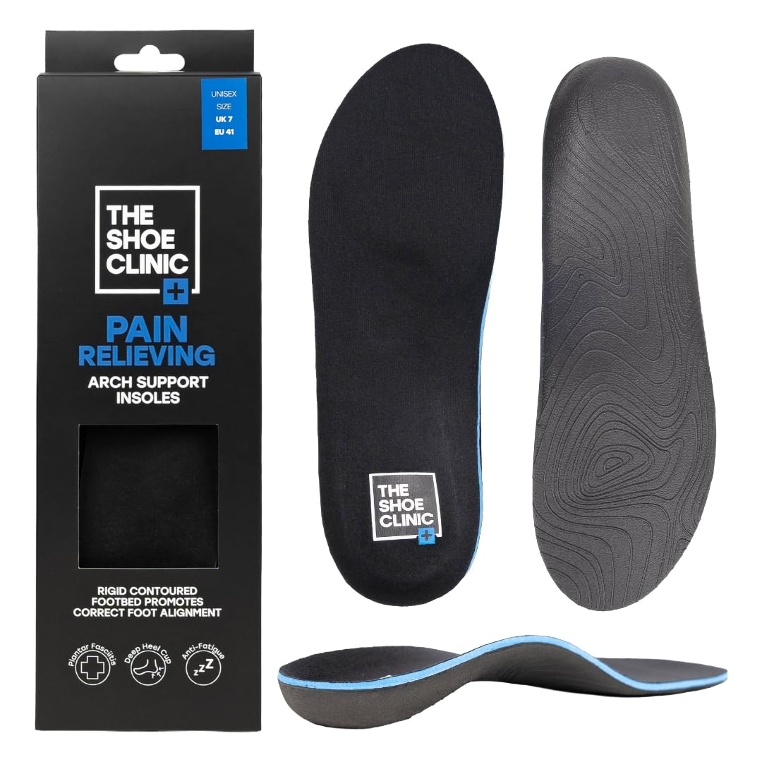 Shoe Clinic Pain Relieving Arch Support Insoles for Men & Women – Orthotic Shoe Inserts with Arch & Heel Support, Foot Pain Relief, Insoles for Plantar Fasciitis & Flat Feet, UK Size 11