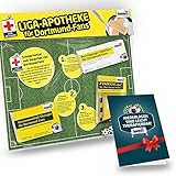 Inhalt: 1x Liga-Apotheke mit 1x Packung Beruhigungs-Zäpfchen, 1x Packung Vereinswechsel-Therapie, 1x Packung ZYANKALiga (Brause & Lakritz Dragees inkl. gemein witziger Beipackzettel) für puren Spaß