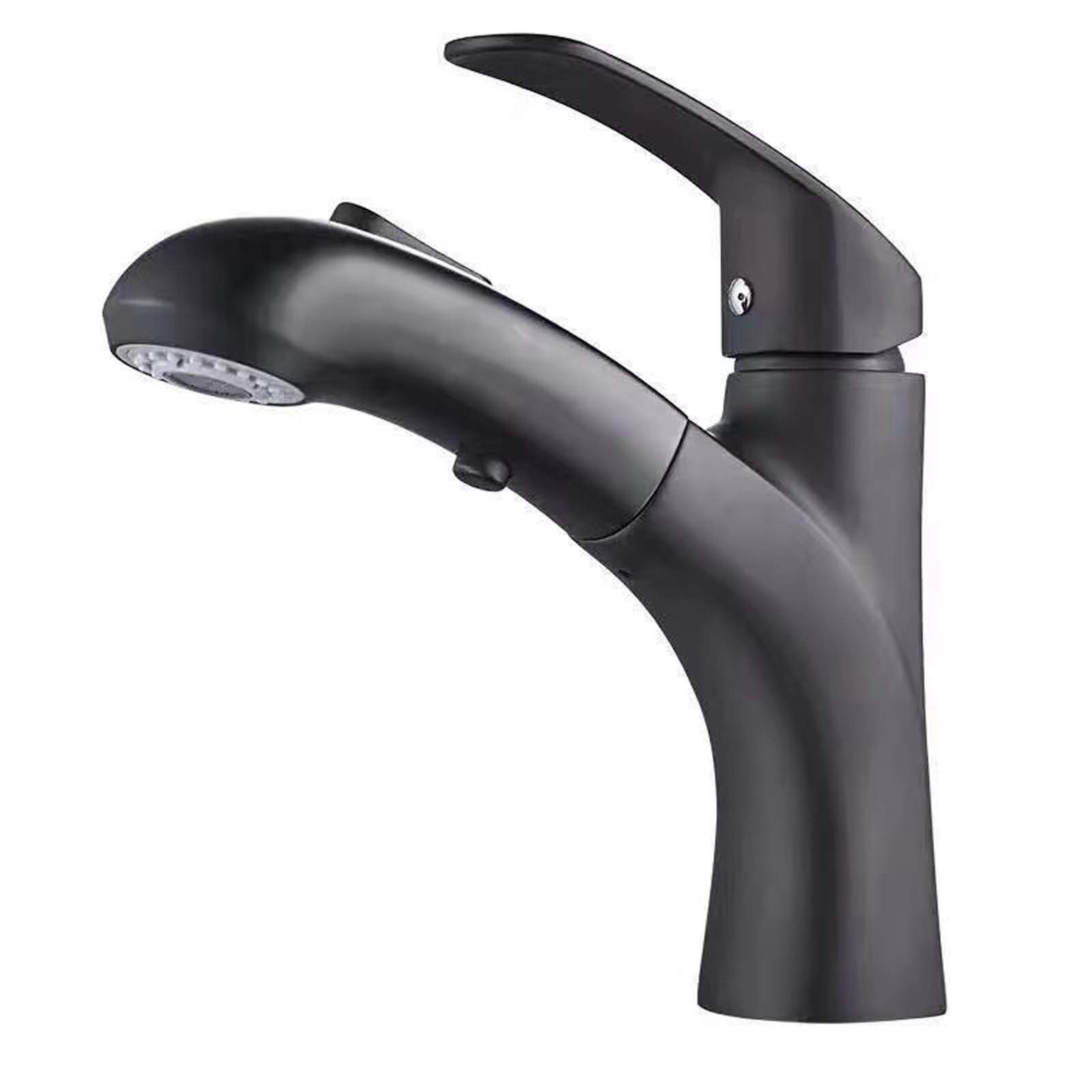 Mitigeur de salle de bain douche noir et laiton pour optimiser l'espace des toilettes
