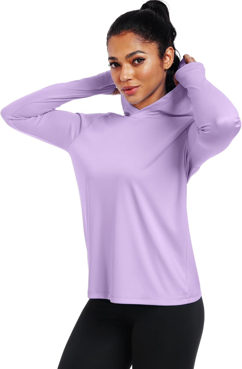 CADMUS Womens UPF 50+ Workout Long Sleeve Shirt Sun-Blocking Hoodies for Hiking Fishing with Thumb Holes - Image 5
