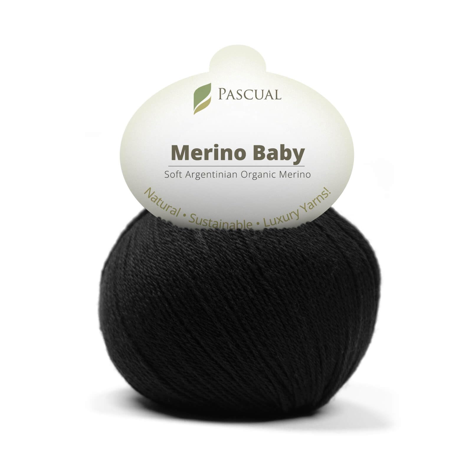 PASCUALI Lana merino per neonati, 100% lana vergine merino, lana merino per lavorare a maglia e all'uncinetto, set da 4 gomitoli da 200 g, colore: nero 326