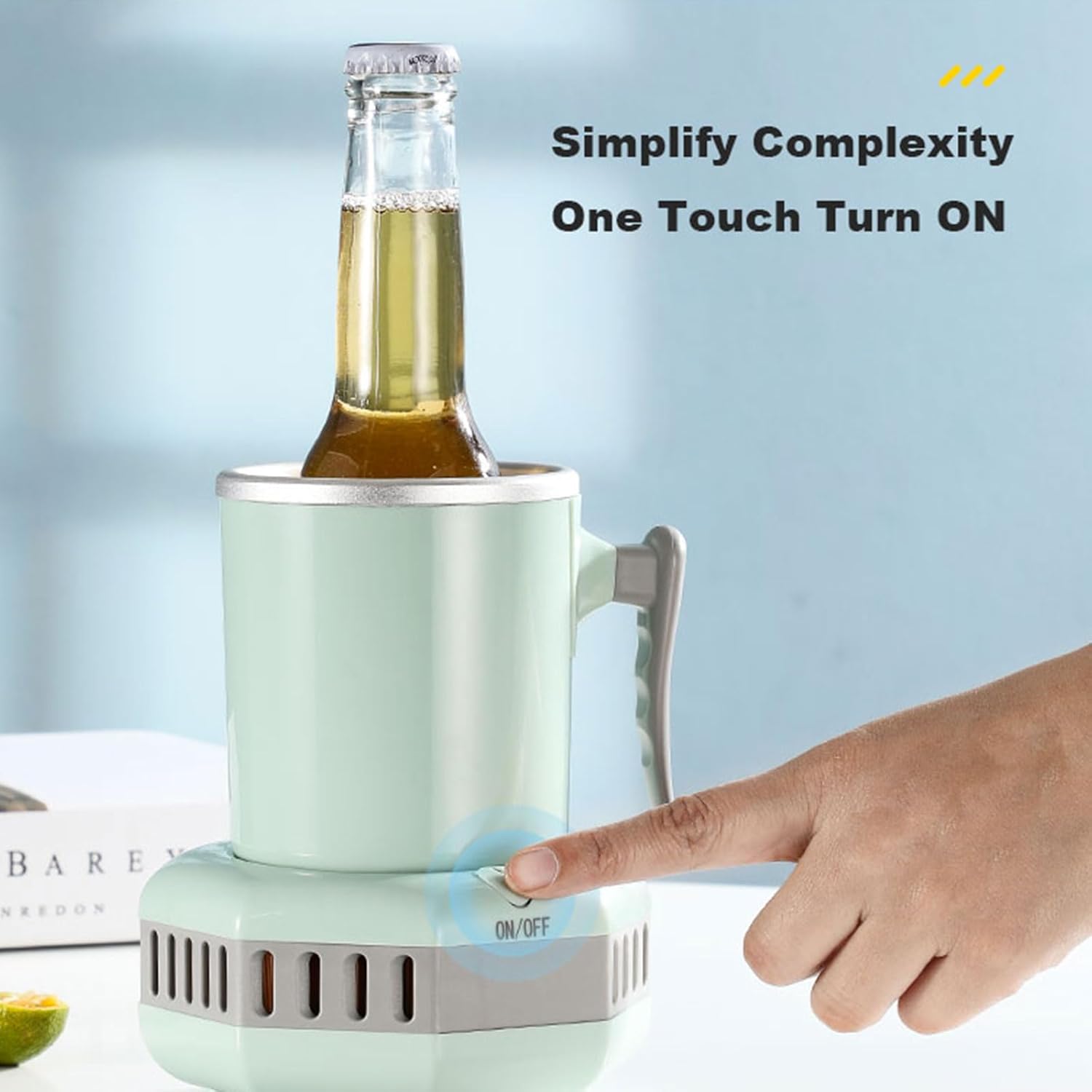 ビールジョッキクーラー、ポータブルコールドドリンクカップ冷蔵庫、ワインクーラー、110V/220V、36W電力、LEDディスプレイ、