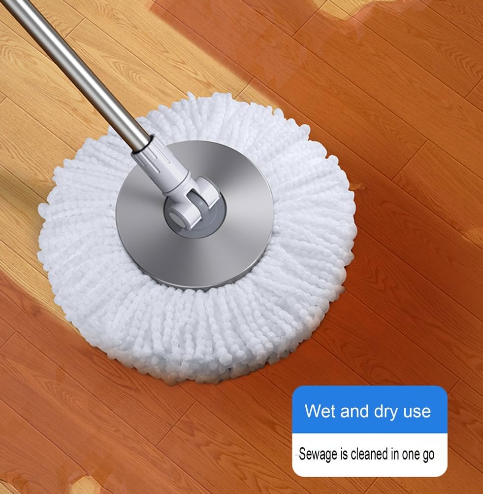 Fregonas Spin Mop Bucket Deluxe, Sistema de Limpieza de Suelos Giratorio de 360°, recambios de Cabezales, Mango extendido, 2 Ruedas para la Limpieza del hogar.