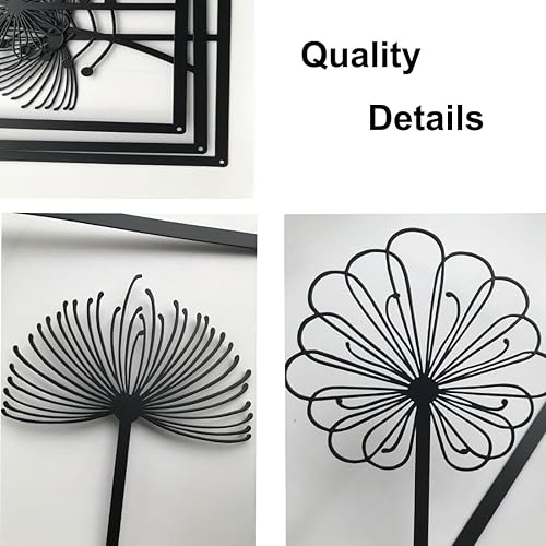 Vista 3 de PITI DIY Black Metal Wall Decor, Iron Wall Hanging Decor Sculptures, 3D Wall Art for Living Dinning Room Home Bedroon Office Apartment
