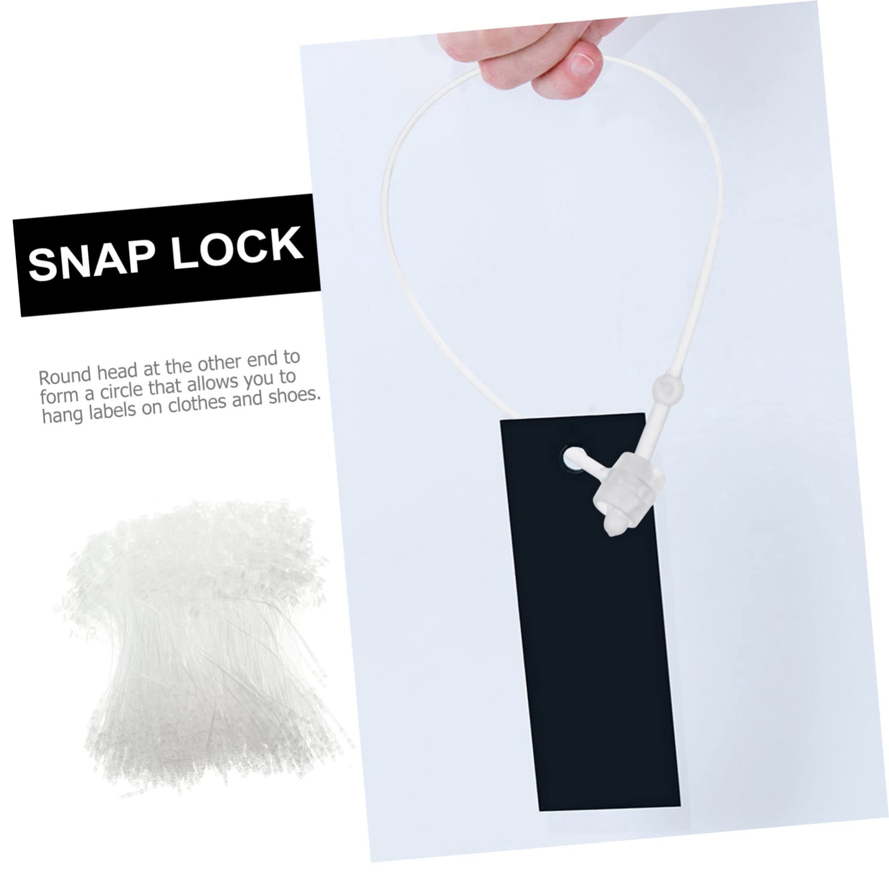 SHINEOFI 5000pcs Trademark Tag Line Tag Fasteners Safety Snap Lock Pins Black Security Loop Clothing Tags Fasteners Clothing Fasteners Tag Tags for Retail Black Tie Cable Plastic Black Rope