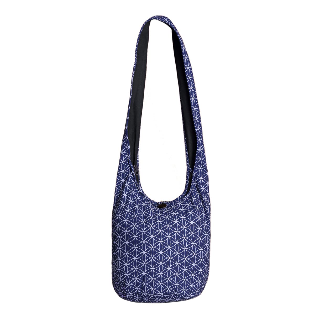 PANASIAM Shoulderbag Flower of Life, in blue, M
