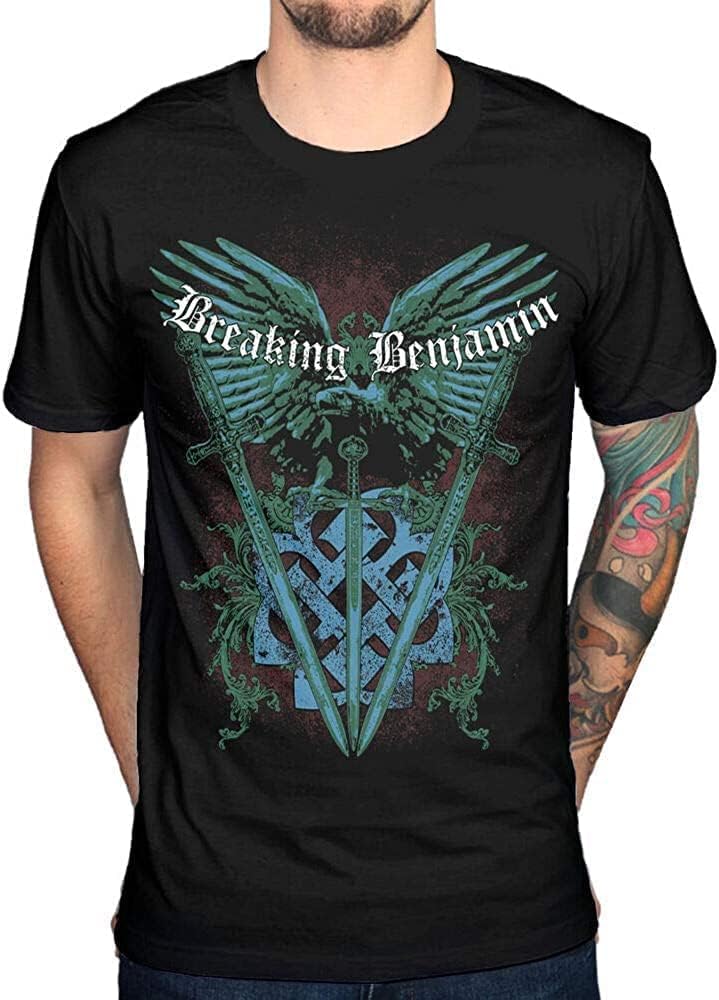 Breaking Benjamin Swords Black Cotton Adult Top Men T Shirt Tee
