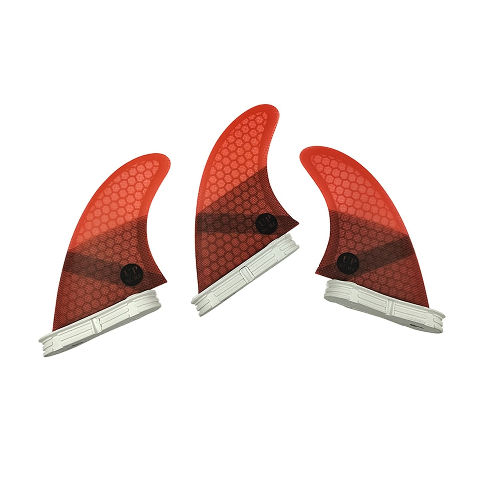 L Surf Fins 3pcs/Set 2 Honeycomb Surfboard Fin Kayak Paddle Thruster Tri Boat Accessories for Paddle Board(L red)