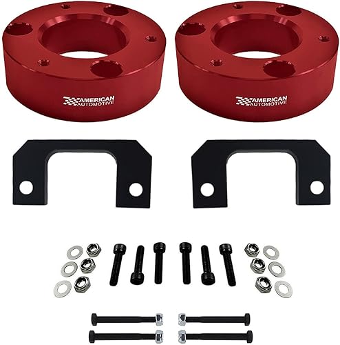 Miniatura 8 de American Automotive Kit de elevación delantera compatible 2007+ Silverado 1500 y Sierra 1500 2.5 pulgadas, espaciadores de puntal de aluminio 2WD