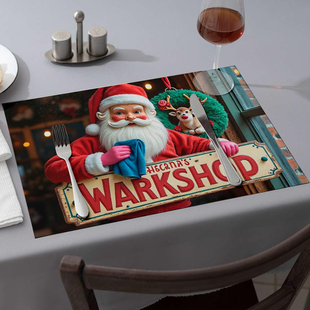 Sets de table Western Party Père Noël Hiscana'S Warkshop lot de 6 pièces pour repas