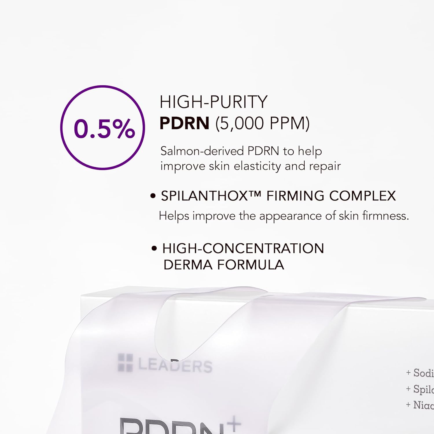 LEADERS PDRN+ Rejuvenate Gel Mask – Overnight Hydrogel Mask for Firming, Elasticity, & Rejuvenation with High-Purity PDRN and SPILANTHOX, Supports Anti-Aging, Plumping & Deep Hydration – 5 Sheets