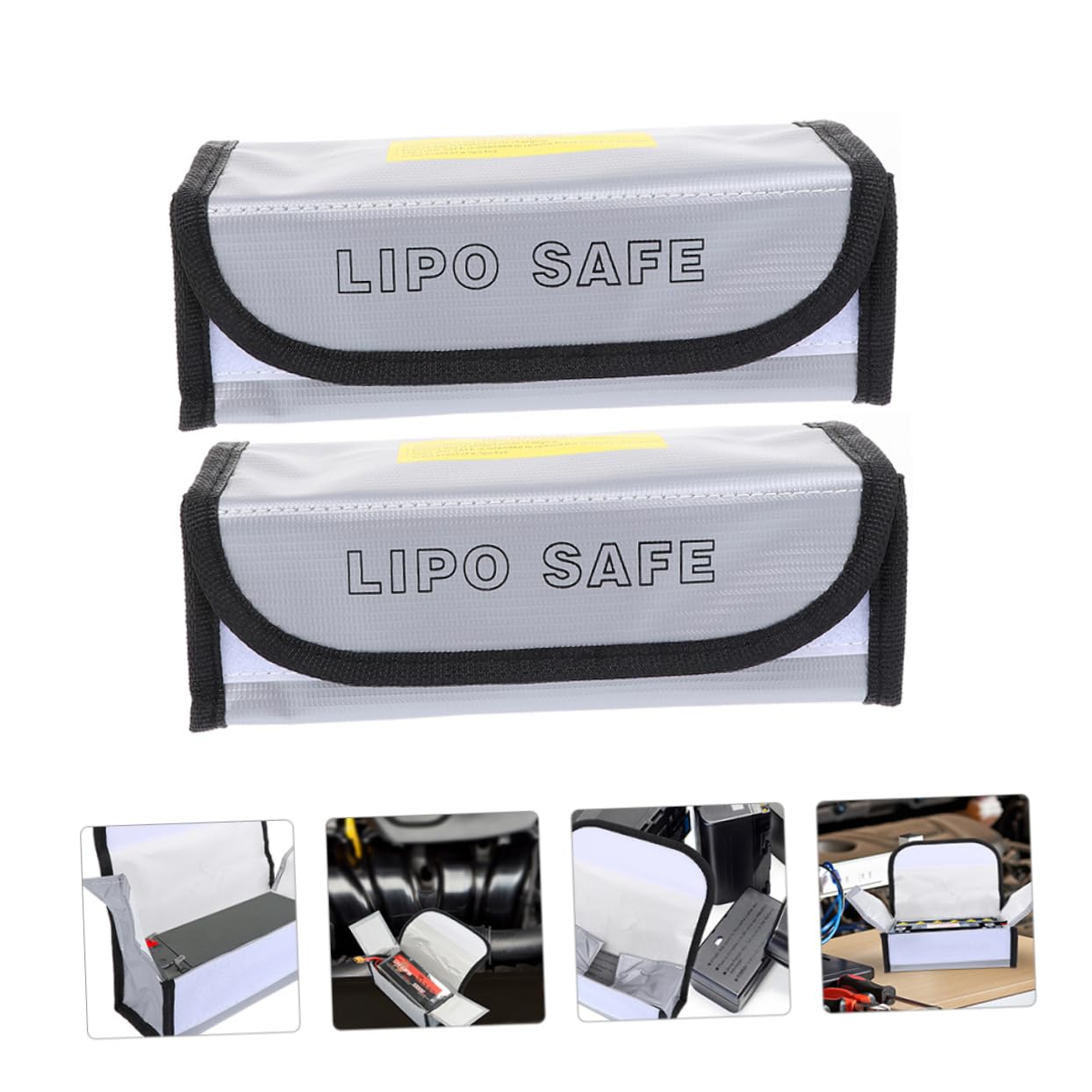 POPETPOP 6pezzi Battery Safety Pouch Con Protezione Antincendio Sacchetto Antideflagrante Per Batterie Lipo Porta Batteria Leggero e Pratico Per Viaggi e Stoccaggio