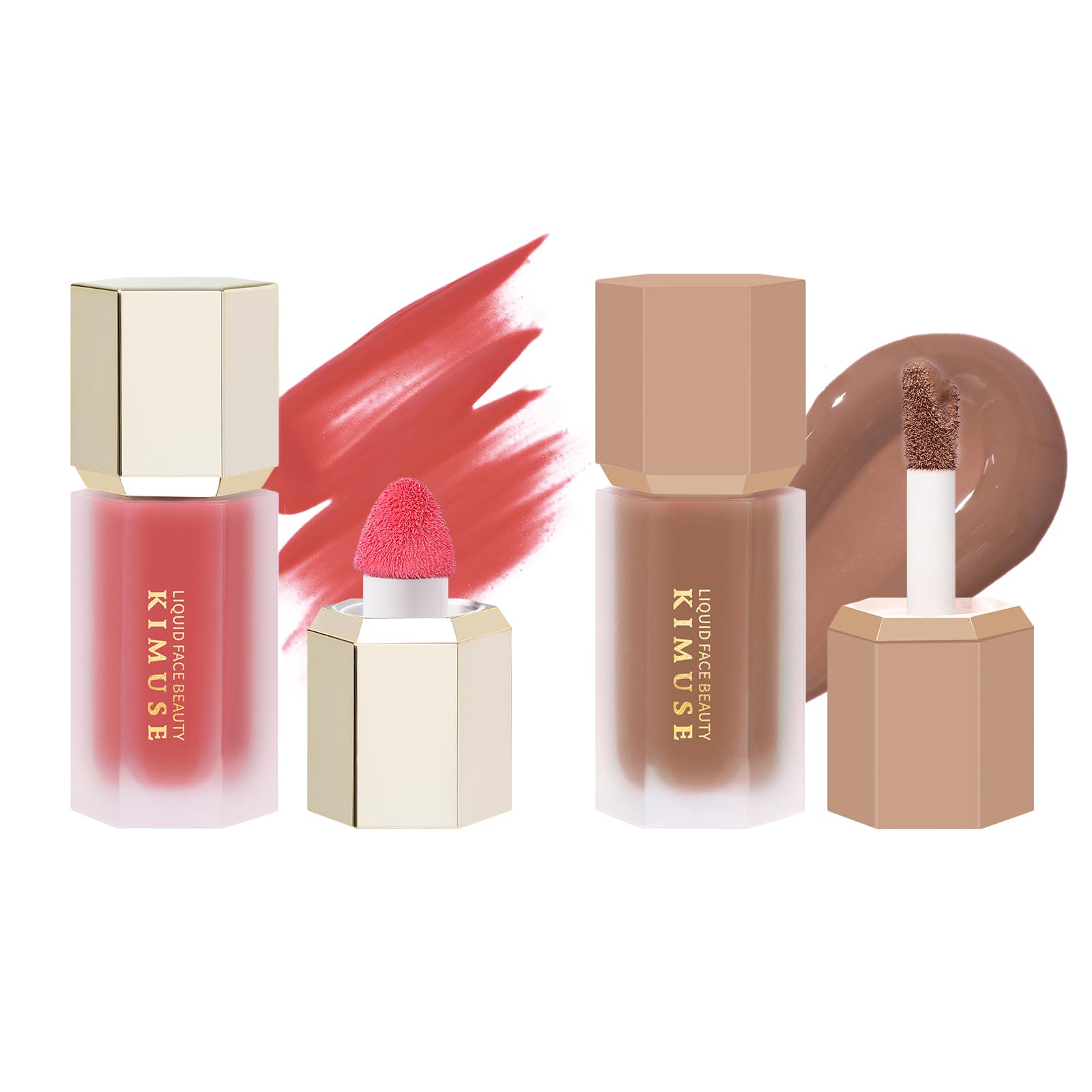 KIMUSE Liquid Blush & Weightless, Long-Wearing, Smudge Proof, Natural-Looking, Dewy Finish Liquid Contour Stick