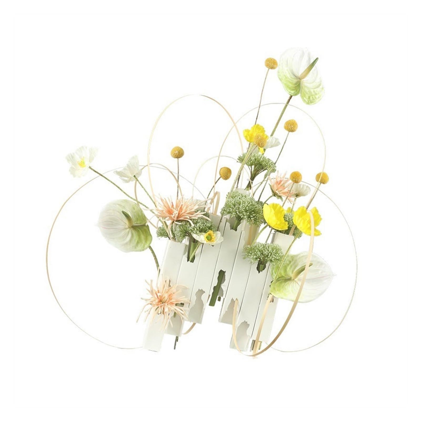 K5C7S3W9D6 Faux flowers Chinese Creative Simulation Flower Arrangement Floral Art Set Desktop Soft Furnishings Entrance Hotel Decoration Ornaments Wedding Decoration