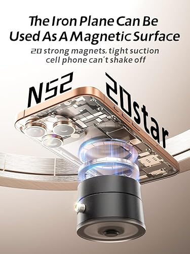 Miniatura 6 de DreamBee Soporte de teléfono magnético de succión al vacío mejorado, soporte de teléfono con ventosa fuerte, soporte de teléfono plegable y