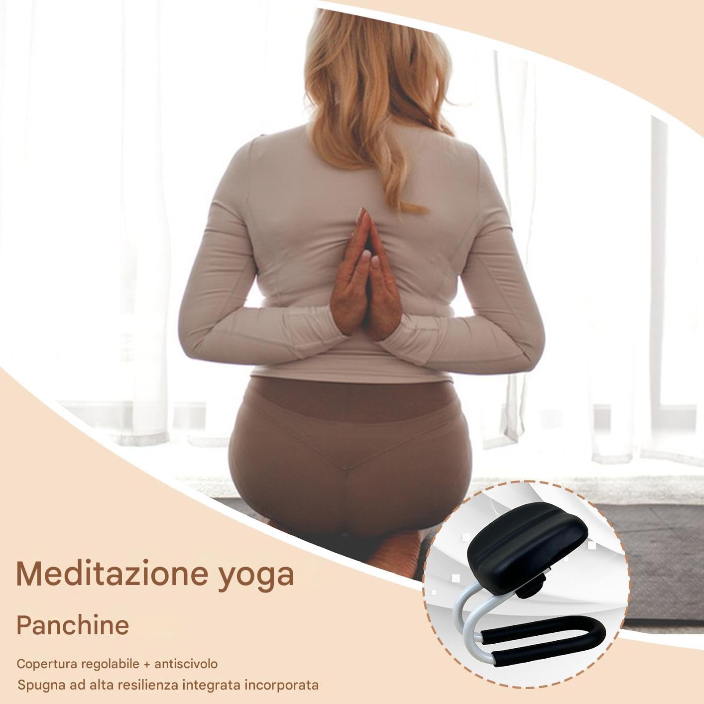 Generico Sgabello Da Meditazione Seduta Antiscivolo Per Gambe | Struttura in Metallo Portante Meditativi Da Sedia Portatile Trasportabile Da Casa E Studio Di Yoga