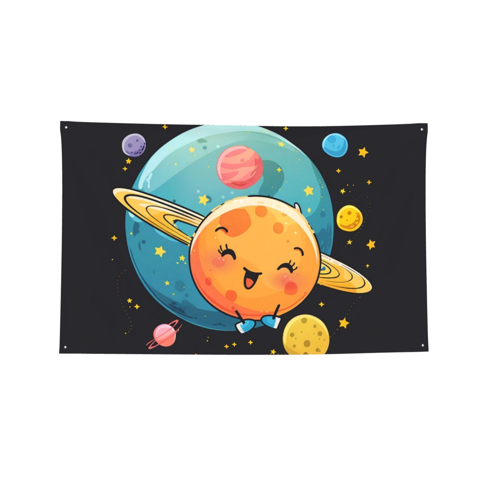 Bannière décorative planètes avec un design soigné de dessins animés