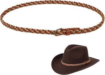 Cowboy Hat Bands for Women, Hat Bands for Men Leather Hat-Band Western Straw Hats Band for Women Men Western Hat-Bands for Cowboy Fedora Cowgirl Hats Brown
