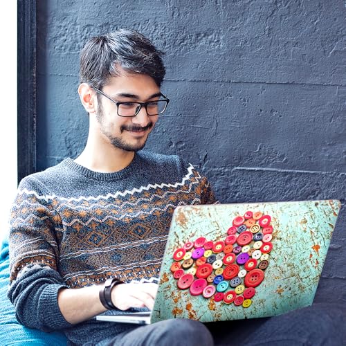 Image of Galaxsia Love D1 Top+Wrist Pad Vinyl Laptop Skin /Sticker /Cover Upto 15.6 Inches Laptops Laminated-Removable-HD Quality Compatible for Hp-Dell-Sony-Lenovo-Asus etc.(15x10 Inches)