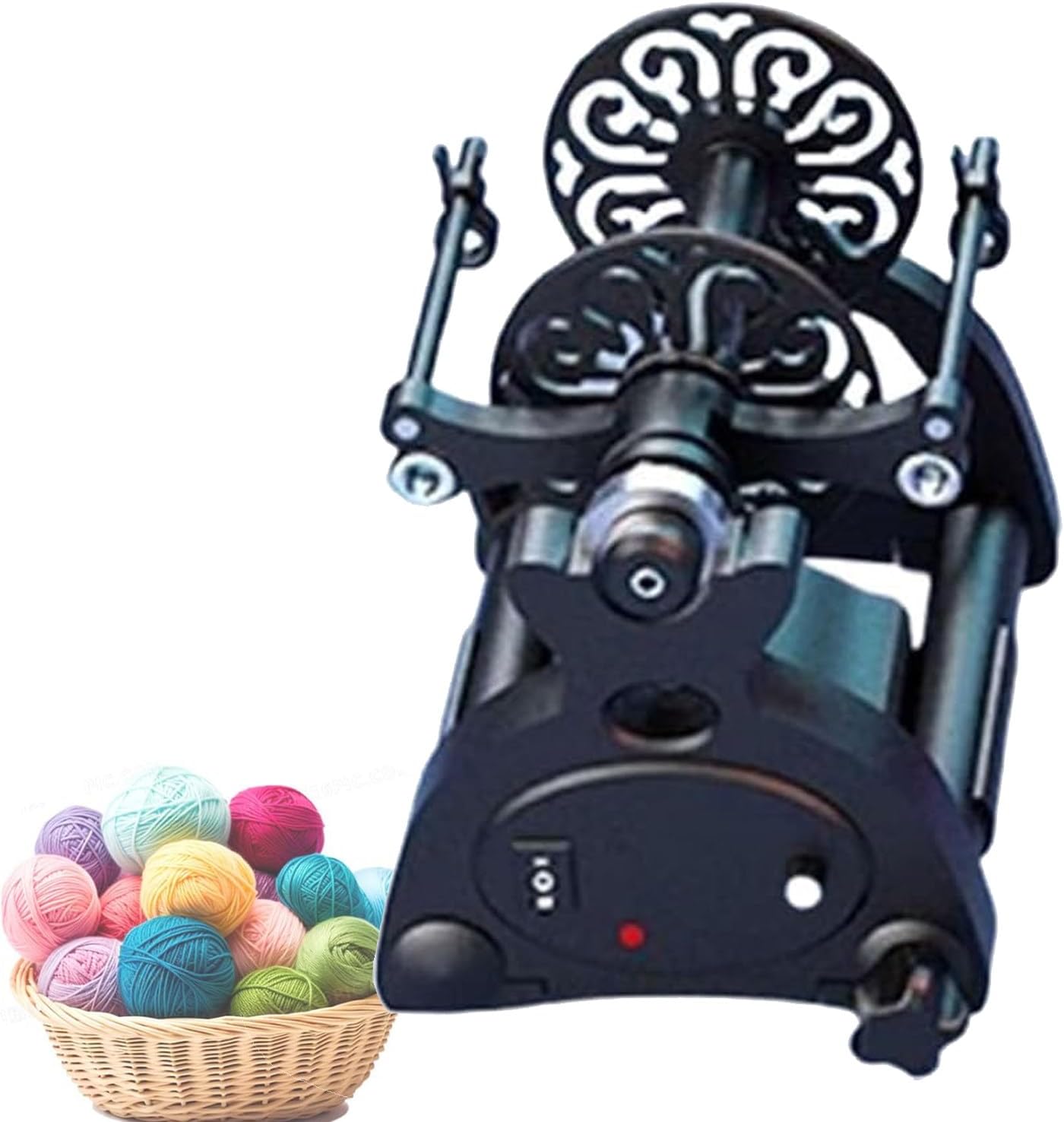 Electric Spinning Wheel,Yarn Ball Winder,Mini Electric Spinning Machine with Foot Switch,Automatic Knitting Yarn Winding Machine for Yarn Weaving/Blending Roving,Black