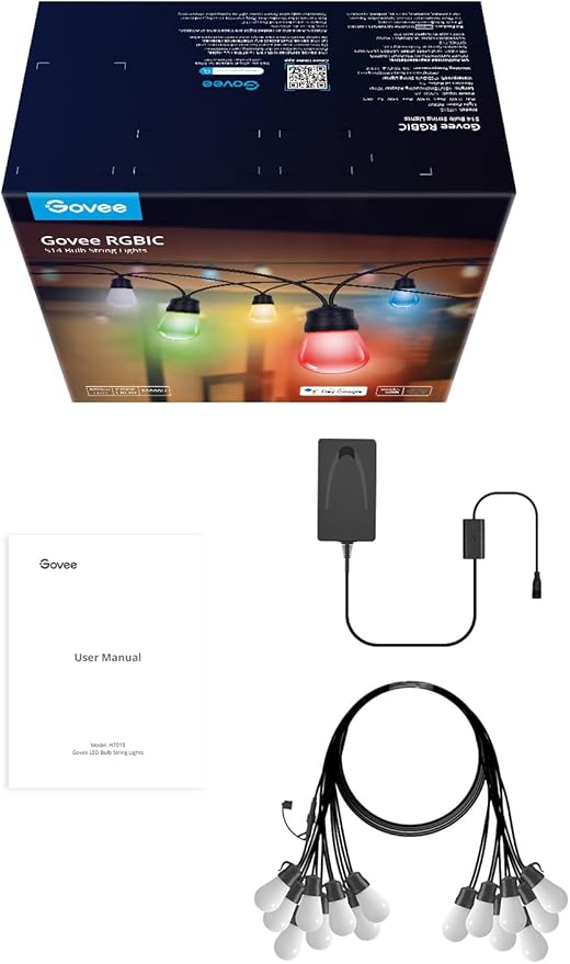 Luces Govee H7015 48ft LED RGBIC Impermeables IP65 para Exterior miniatura 8