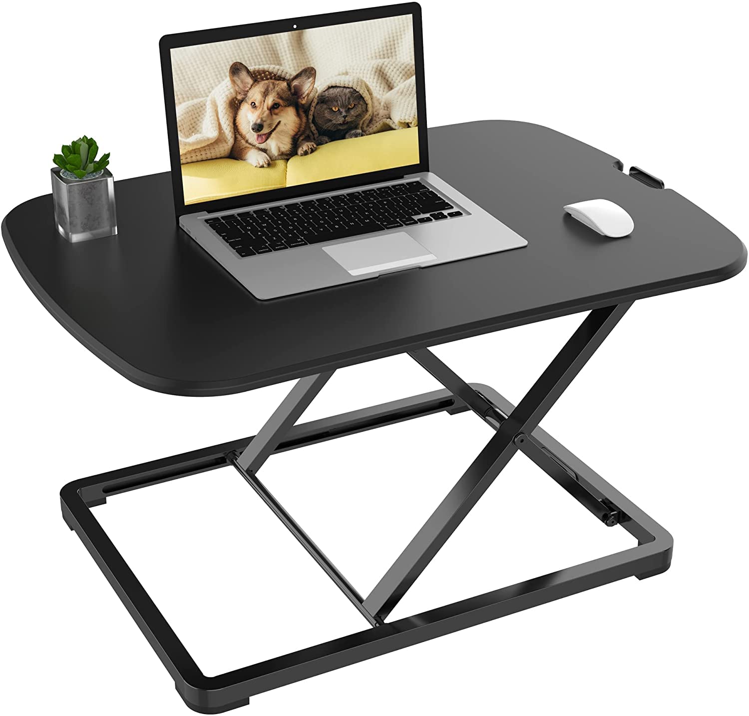 Bontec mobile standing laptop desk converter sit stand desk with whee