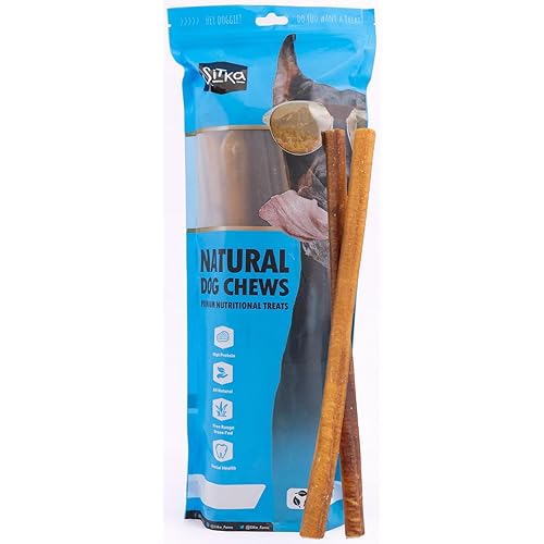 Sitka Farms Bully Sticks XL 12 inch - 6 Count - Bully Sticks 100% Natural and Long Lasting Dog Chews for Medium Large and Small Dogs of All Breeds - Grain & Rawhide Free Chews
