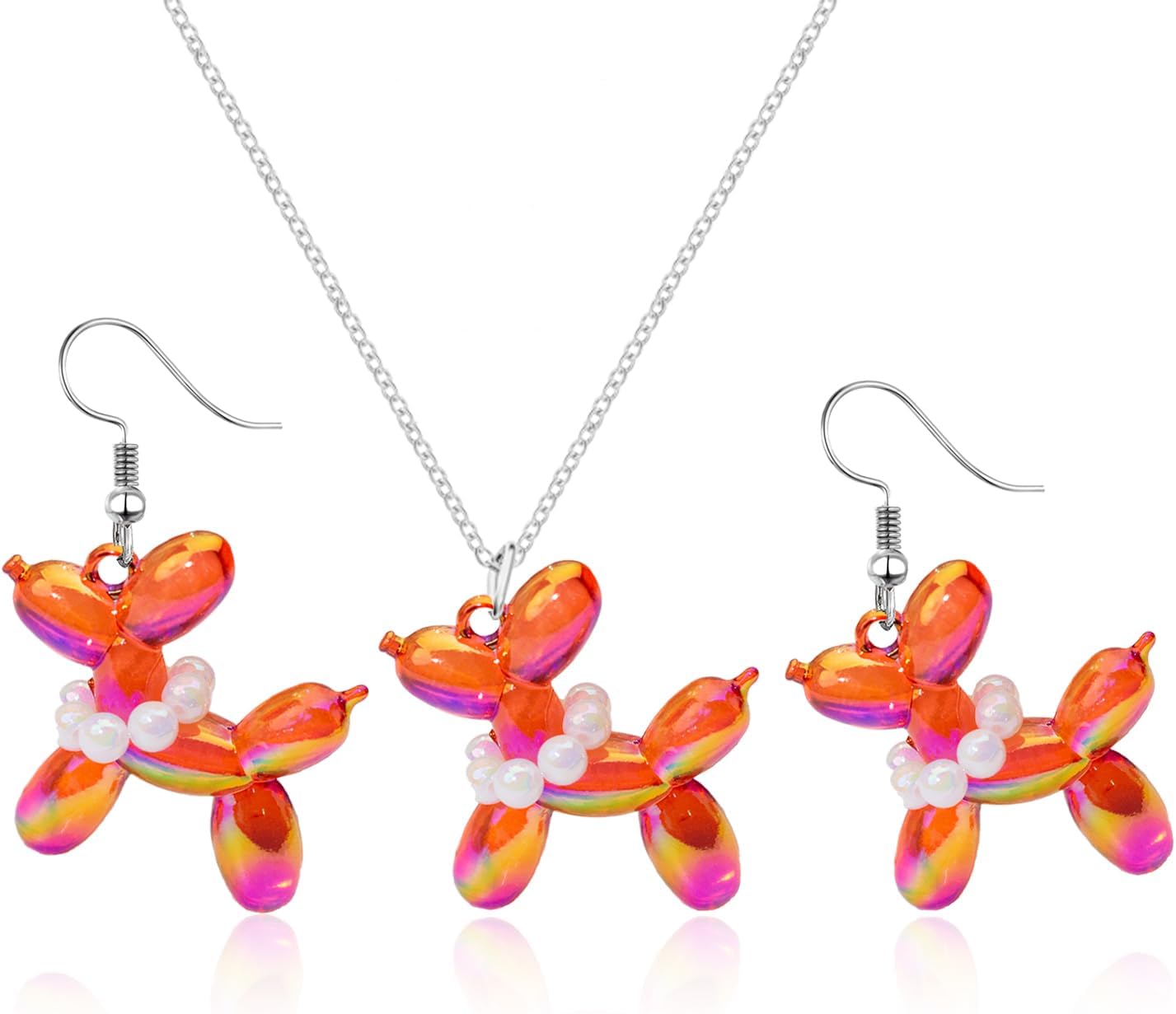 Coadipress Resin Sweet Dog Dangle Earrings For Women Kawaii Luminous Shining Balloon Puppy 3D Lifelike Cute Animal Earring Charm Jewelry, Middle, Resin, No Gemstone