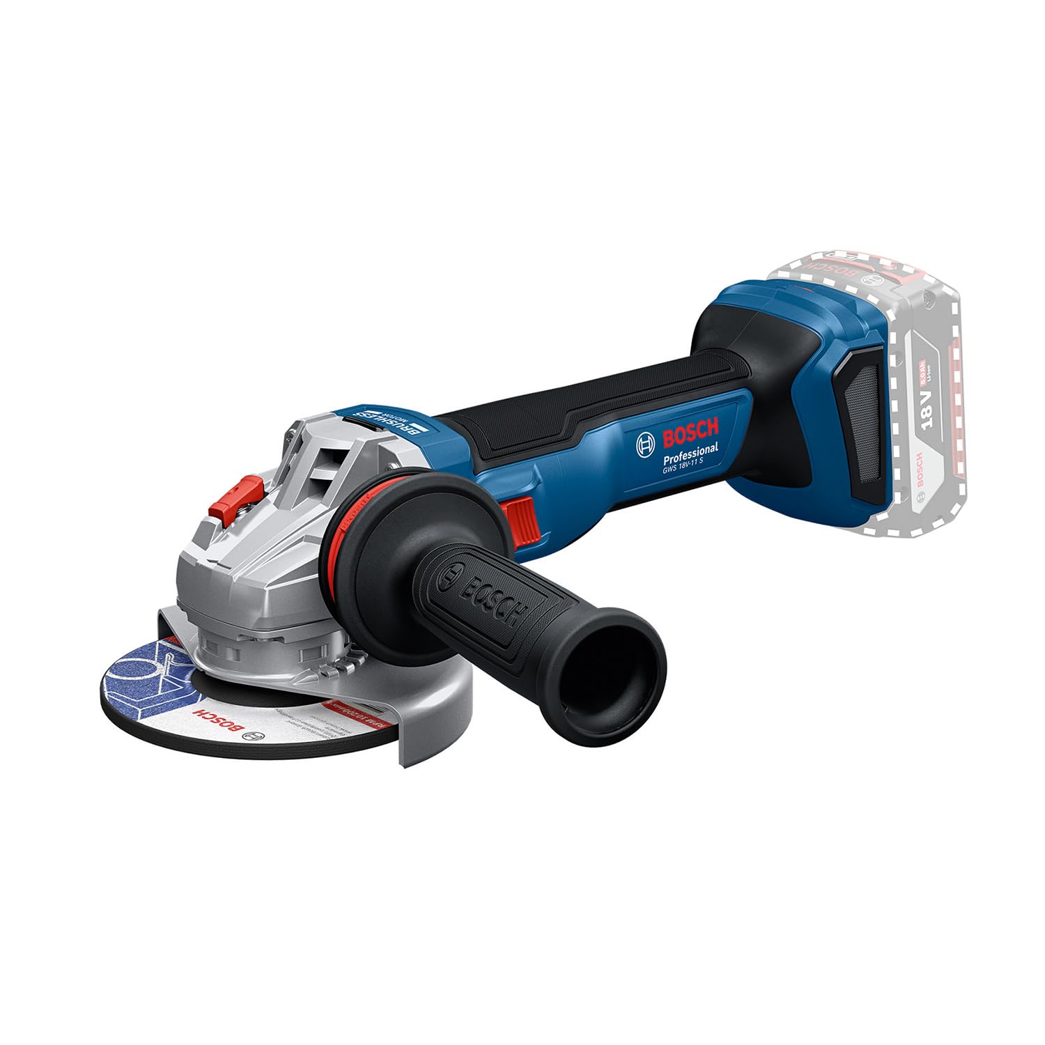 Bosch Professional 18V System meuleuse angulaire sans-fil GWS 18V-11 S (diamètre de disque 125 mm, sans batterie ni chargeur)