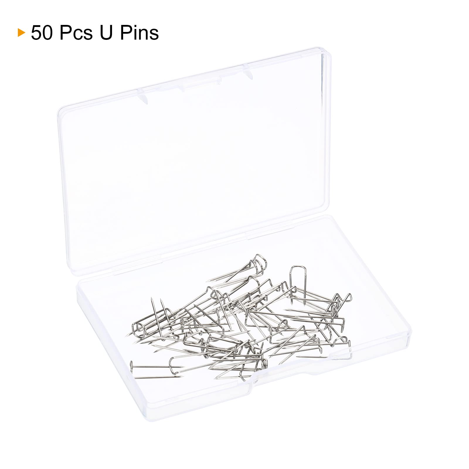 100-Piece Stainless Steel U-Pins - Golden Fork Pins For Sewing, Wigs & Crafts 0.7mm