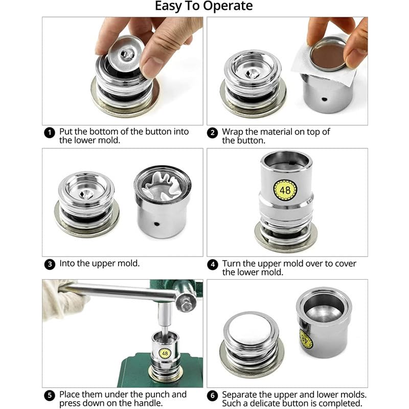 Kit De Máquina Para Fabricar Botones De Tela, Kit Para Fabricar Botones DIY, 3 Moldes (18, 25, 30 Mm), Con 300 Botones, Para Proyectos Creativos, Herramienta Para Fabricar Cubiertas De Botones De Tela