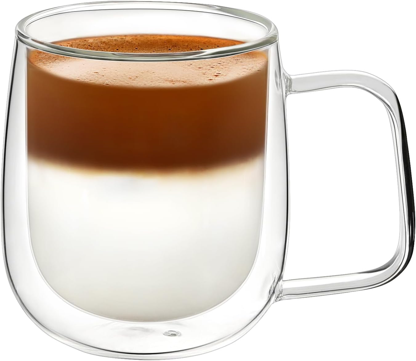 VKCHEF ダブルウォール グラスカップ 300ml 1個 二重構造 耐熱ガラス コーヒーカップ グラス マグコップ おしゃれ ティーカップ 保温 保冷 結露しない ギフト ガラス食器 食洗機対応