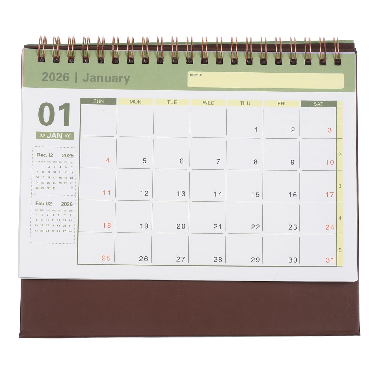 UKCOCO Desk Calendar 2026: Standing Flip Desktop Calendar Jan 2026 to Dec 2026 with To Do List for Home Office School,19. 00x16. 50x8. 00 Cm