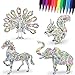 DigHealth Puzzle 3D de Colorear Set, 4 Piezas Rompecabezas de Pintura Animales Artesanías con 12 Rotuladores Pen, DIY Art Craft Kit, Manualidades Puzzle para 5-12 Años Niños Desarrollo Intelectual