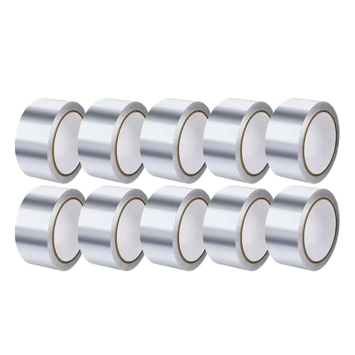 Aluminum Foil Adhesive Tape Super Strong Bonding Sealing Ducts Repairing Appliances Patching Holes High Temperature Applications(10PCS,3cmx20m)