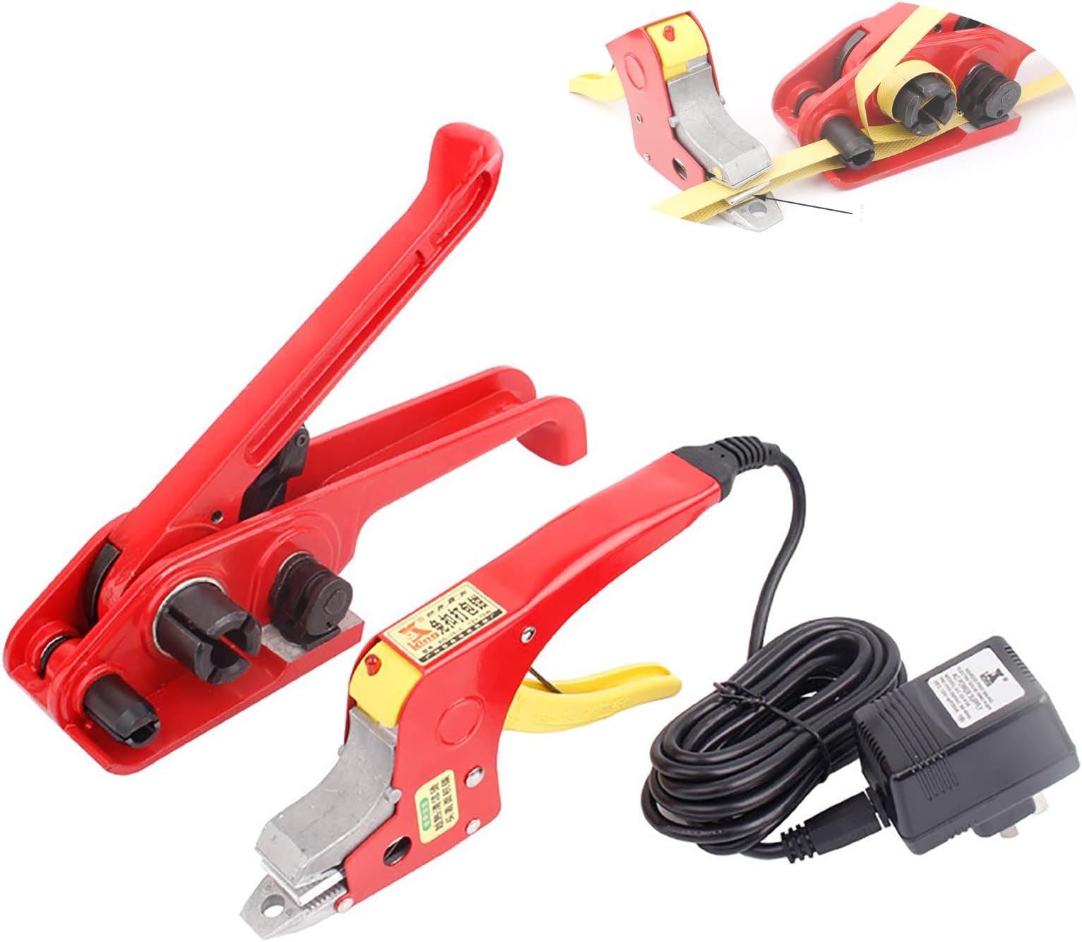 QJJML Electric Strapping Welding Tool Equipment with Manual Tensioner, PP Straps Manual Packing Machine for Carton Seal/Packing/Packer