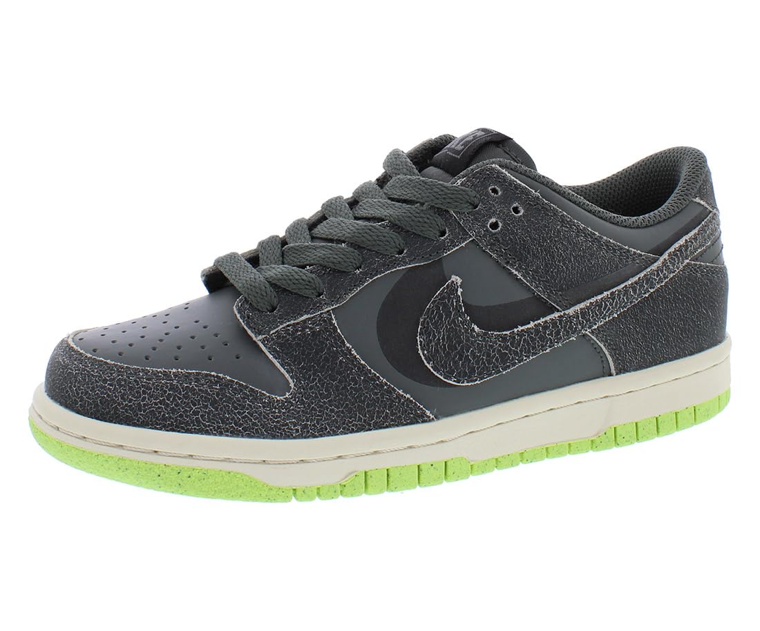 Nike Dunk Low SE Big Kids' Shoes Size-4, Iron Grey/Phantom/Ghost Green